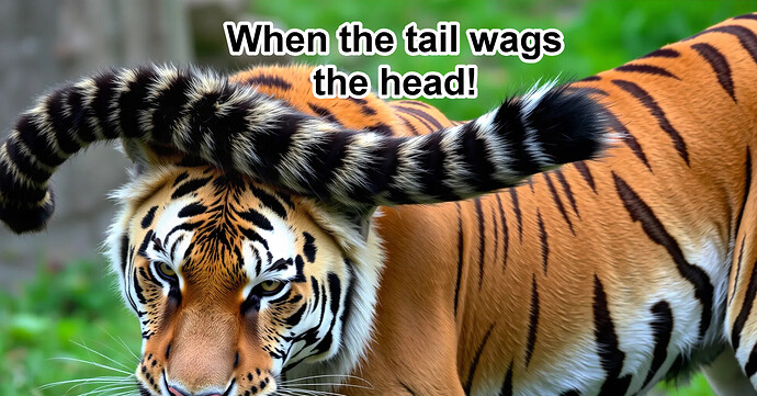 tiger tail wagging head